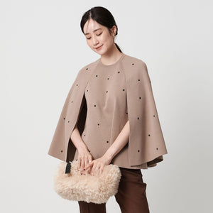 エンブロイダリー フラワー ケープニット ‐ウォッシャブル‐