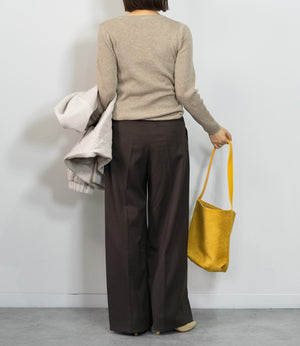 ラメリブクルーネックスリムニット