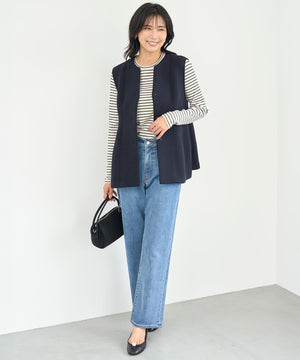 コットンカシミヤ クルーネックカットソー