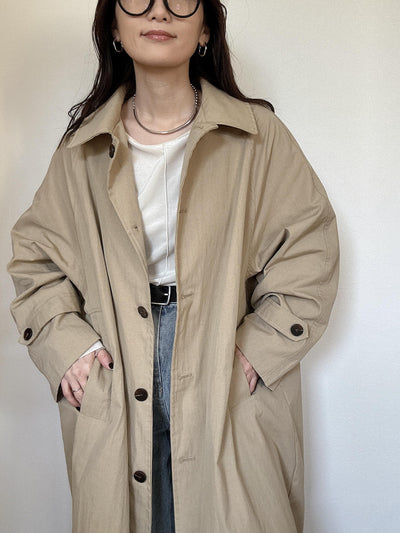 ワイドスリーブステンカラーコート