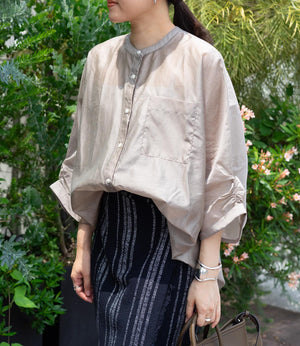2wayシアーサテンブラウス