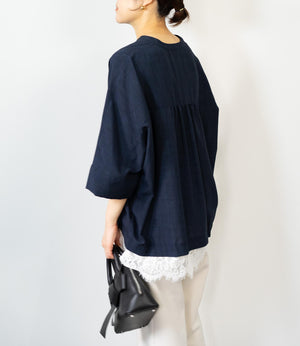 レースドッキングスキッパーブラウス