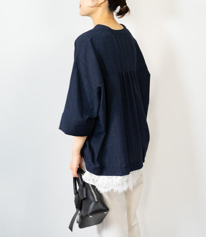 レースドッキングスキッパーブラウス