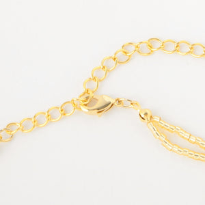 メタルビーズ×パールモチーフ ネックレス