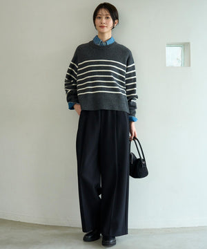 カシミヤブレンド クルーネックニット