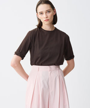 トリコットシフォン ハーフスリーブカットソー