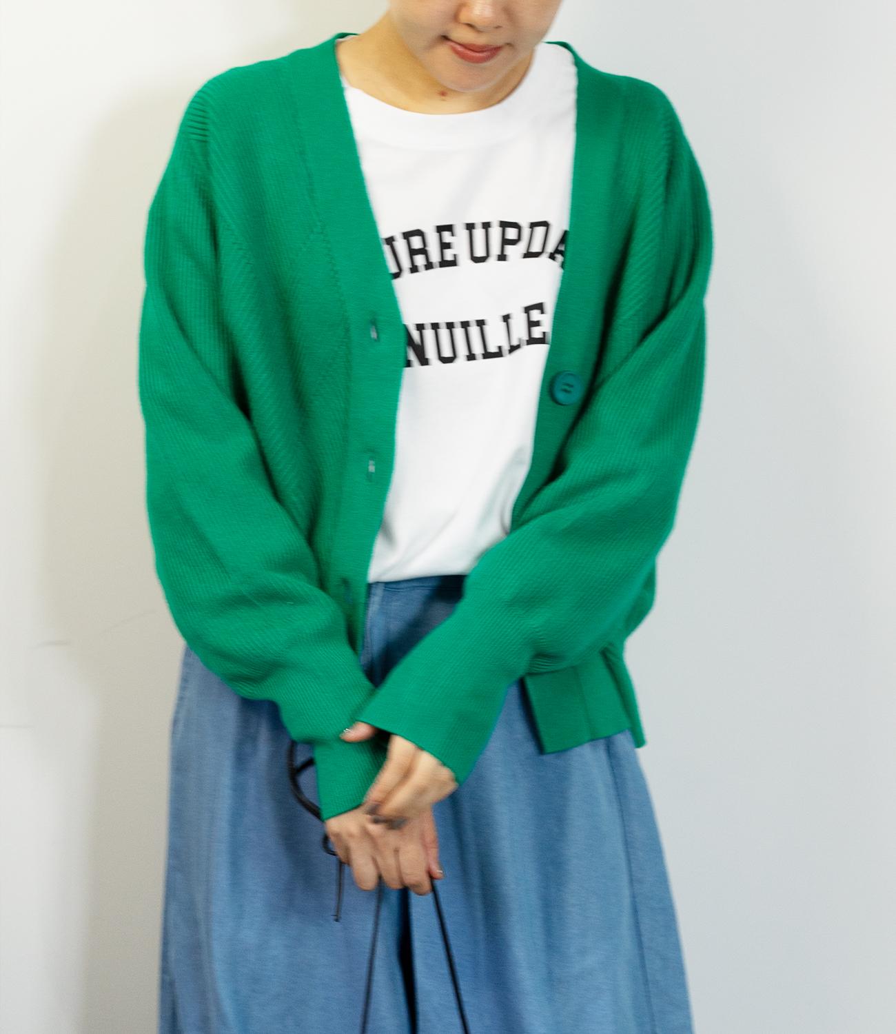 デザイン編みニットカーディガン