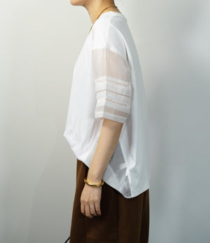 はしごレースシルケットカットソー