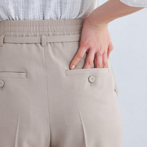 サラフール ベルト ワイド パンツ -マシンウォッシャブル・ストレッチ・UVカット-