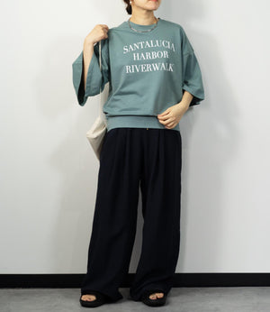 フレア袖レタリングTシャツ