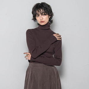 リブタートルニットプルオーバー≪手洗い可能≫