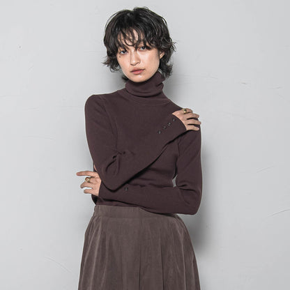 リブタートルニットプルオーバー≪手洗い可能≫