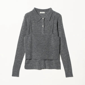 ポロニット カーディガン × ビスチェ ニット セット