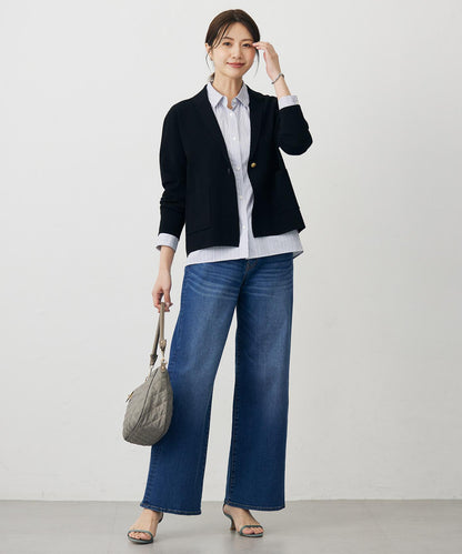 BASIC STRETCH DENIM ワイド ストレート デニム