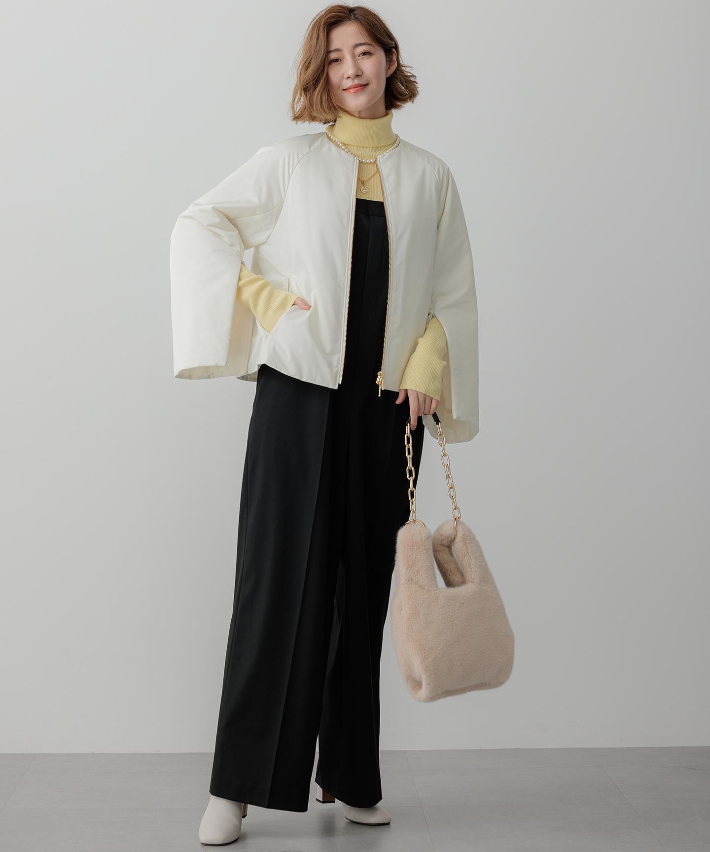 ウーステッドウール リブタートルネック ニット