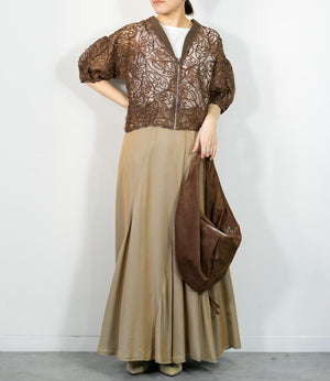 シャンブレーパネルスカート