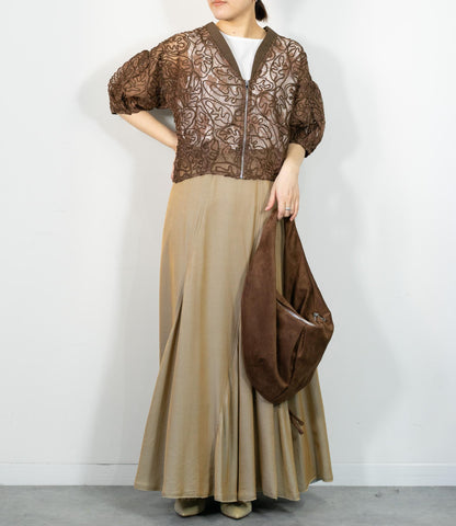 シャンブレーパネルスカート