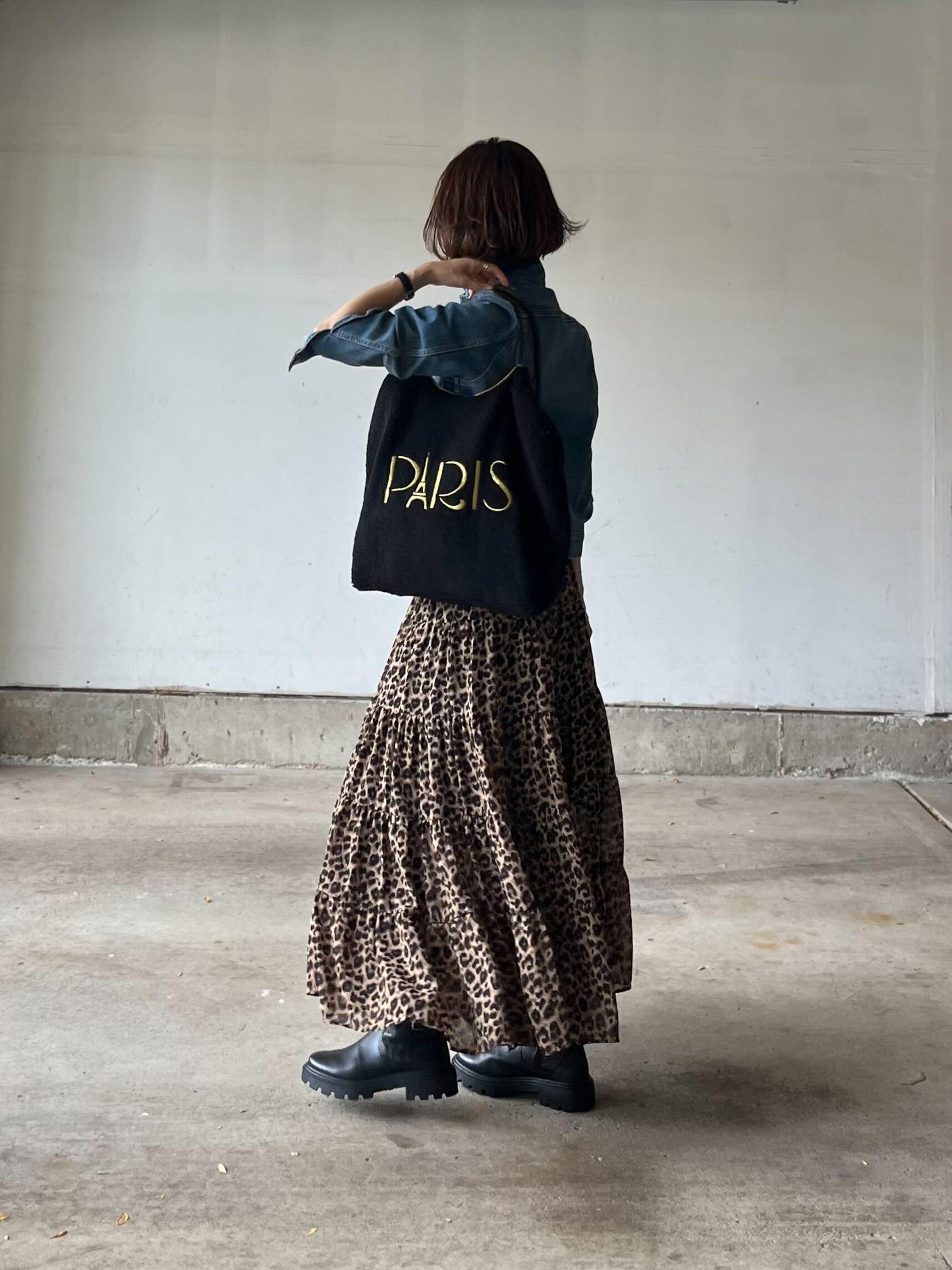 レオパードティアードスカート