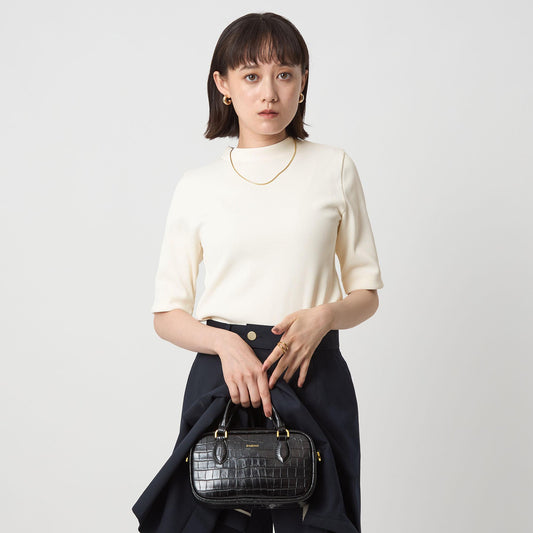 ニットライク モックネック カットソー