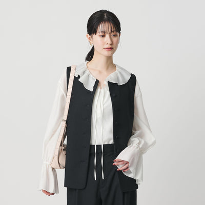 ラッフル スキッパーブラウス