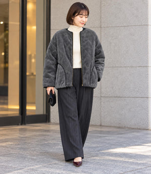 リバーシブルファーキルティングアウター
