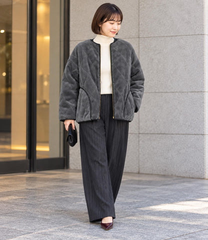 リバーシブルファーキルティングアウター