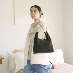 スエードライク チェーン ショルダーバッグ