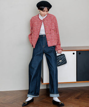 GIOLICA ボタン ツイード ジャケット