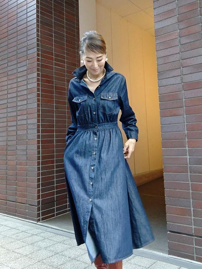デニムフレアワンピース