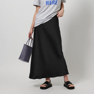 ポリエステルサテン マーメイドフレアスカート