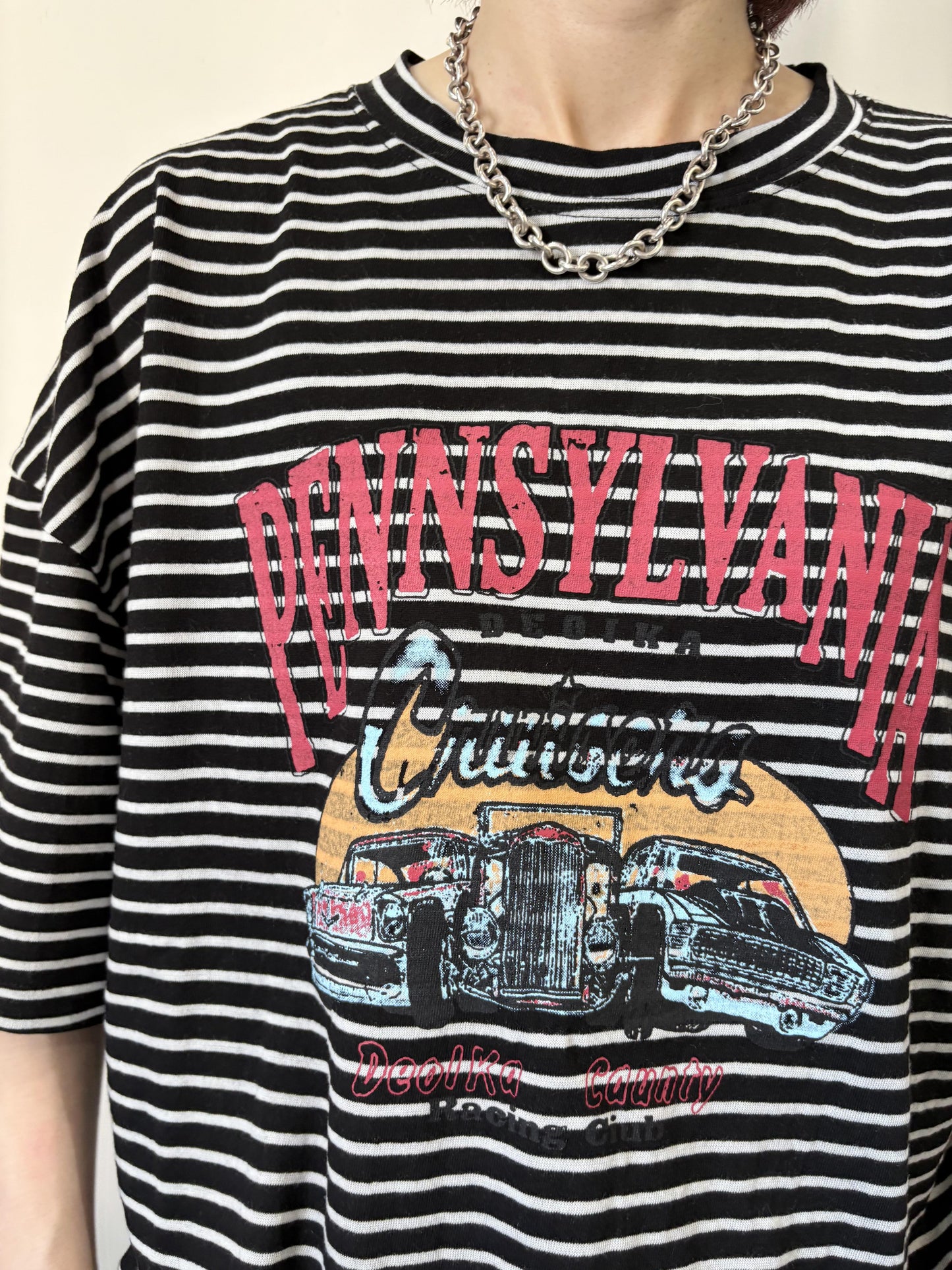 ヴィンテージライクプリントボーダーT