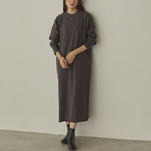 バイカラーストレートニットワンピース