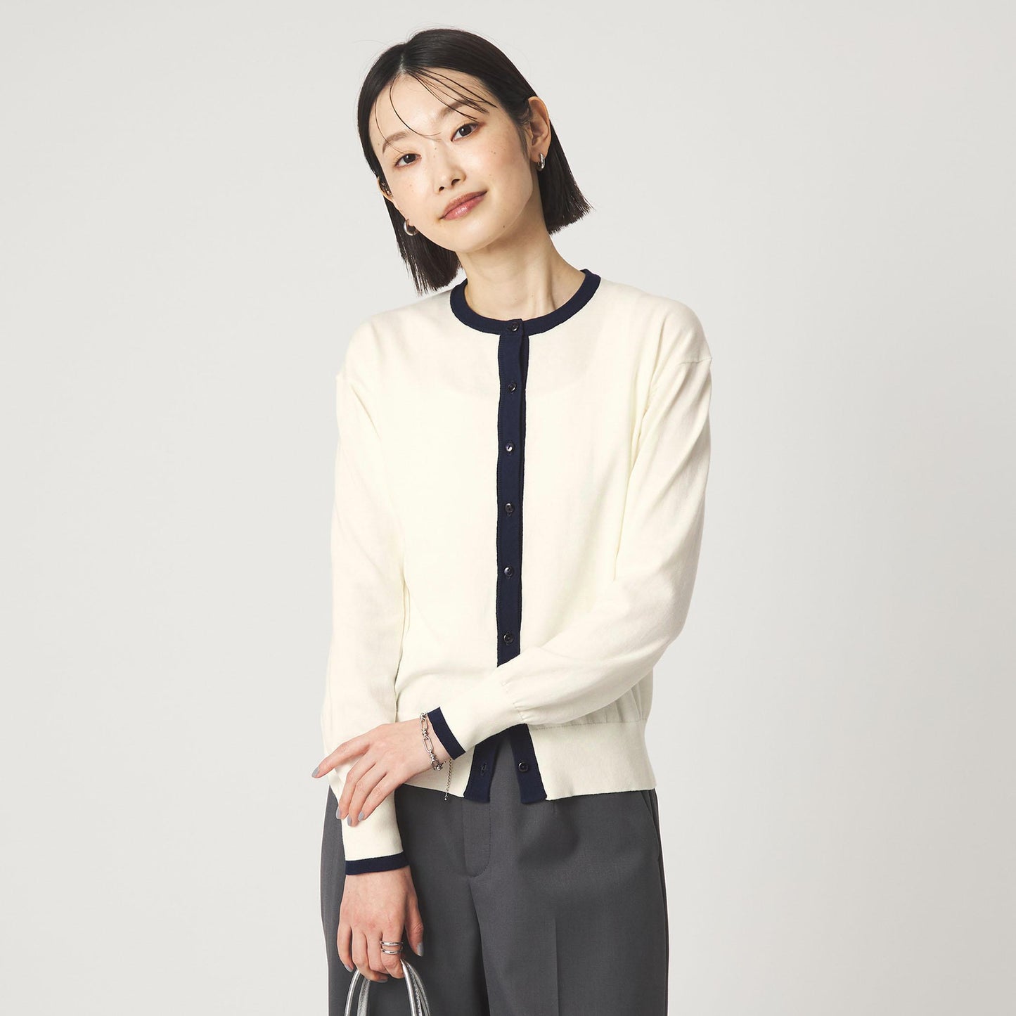 ＜1_OF MINE＞クルーネック ニット カーディガン