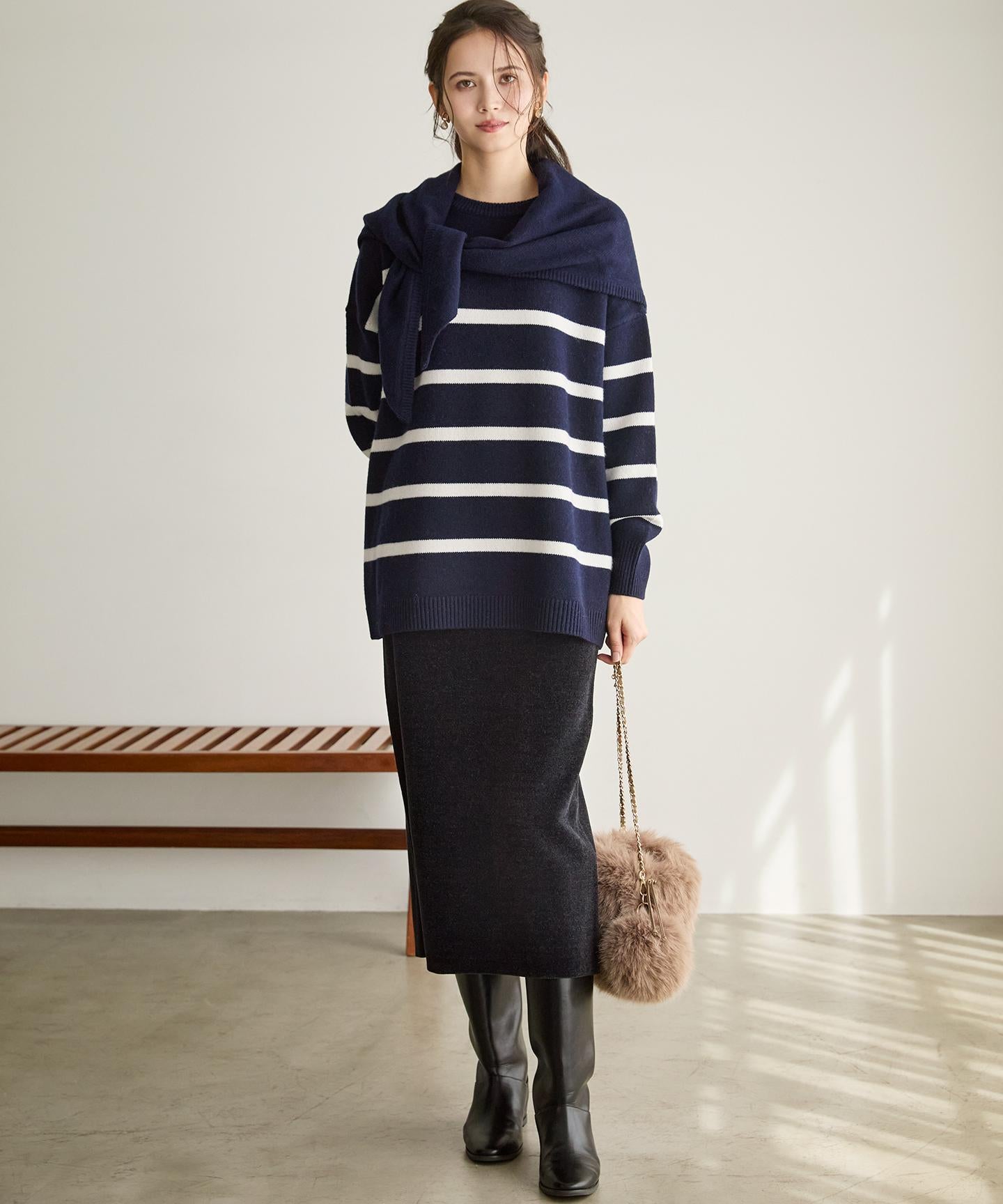 フェイクファー チャーム バッグ