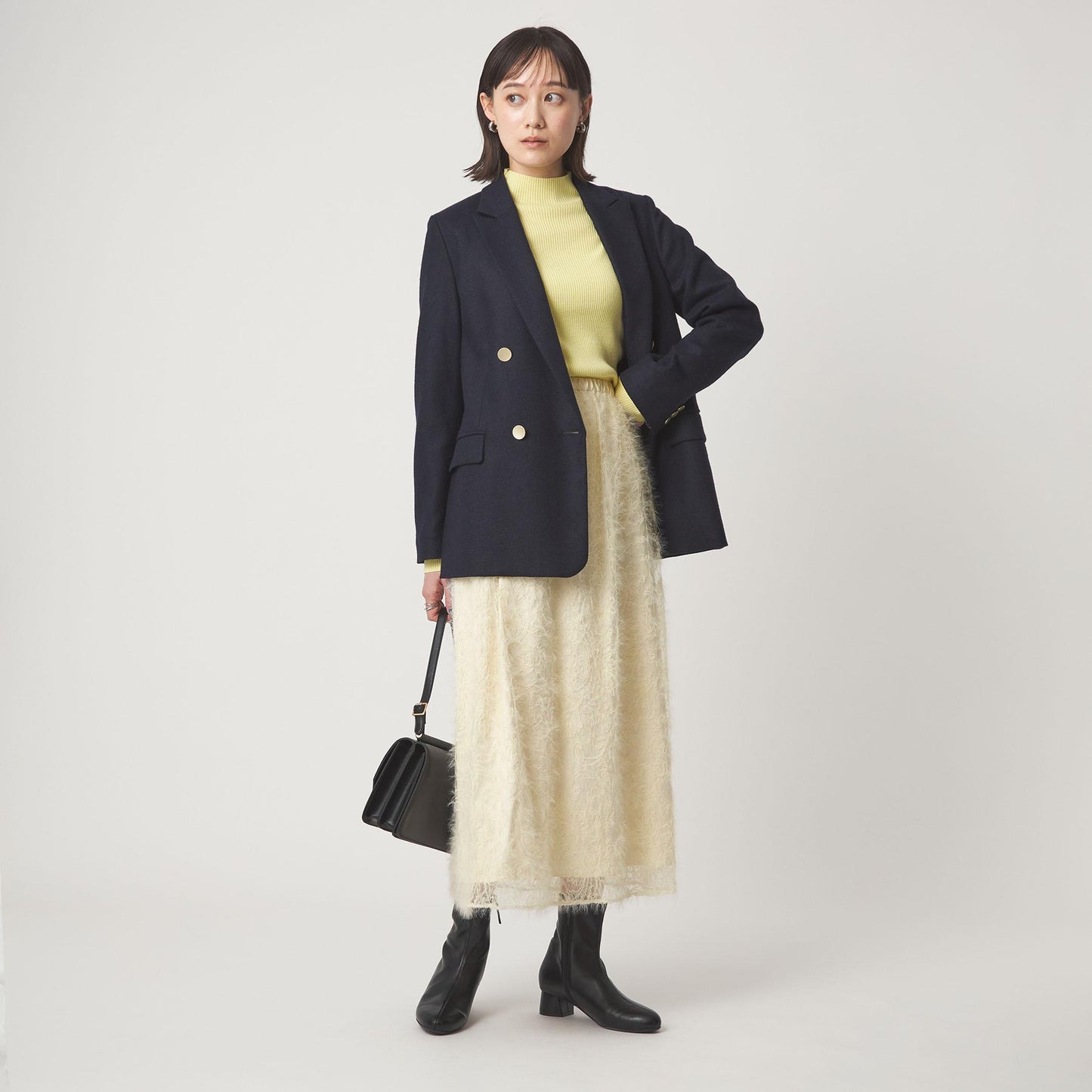 シアー レース ギャザー スカート