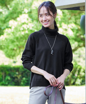 ラグランニットトップス