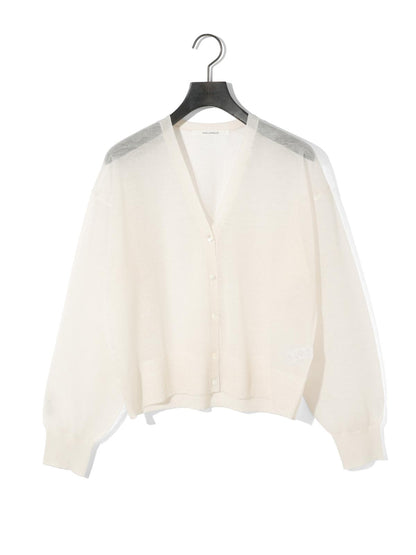 MIDIUMISOLID for Ladies シアーVネックショートカーディガン