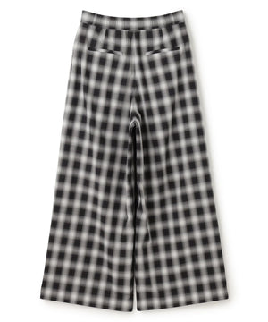 シアー オンブレーチェック ワイドパンツ