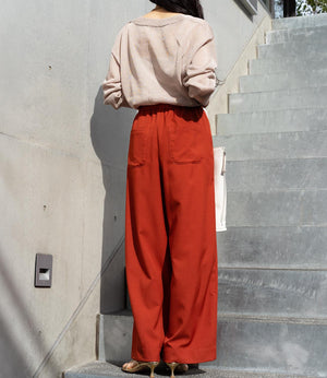 ウエストドロストイージーワイドパンツ