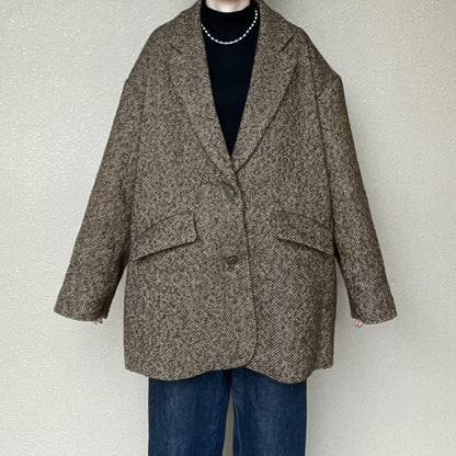 ヘリンボーンジャケットコート