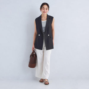 リネンライク ジレ -マシンウォッシャブル・ストレッチ-