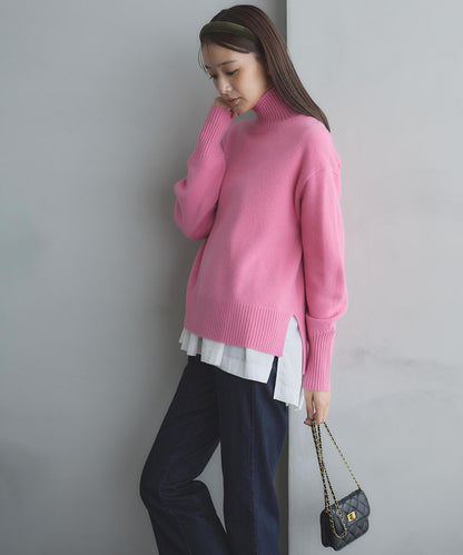 ウールカシミヤミックス ロールネック ニット
