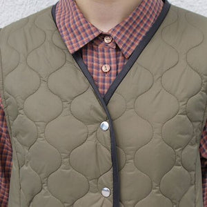 キルティングロングベスト