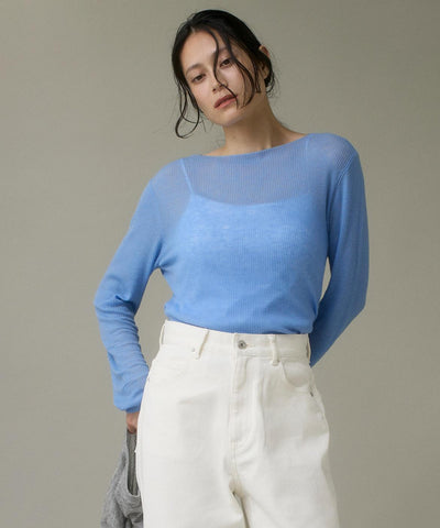 モックネックリブニット《Melty air wool》