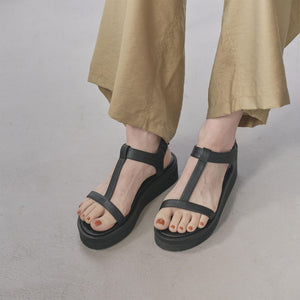 Tストラップ プラットフォーム サンダル