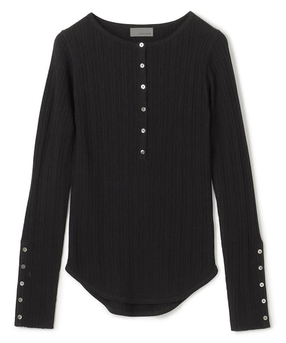 ハイゲージニット ヘンリーネックトップス