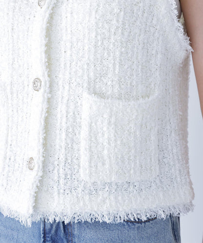 ツイーディーニットジレ