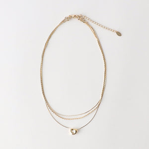 イビツ ハート 3連ネックレス