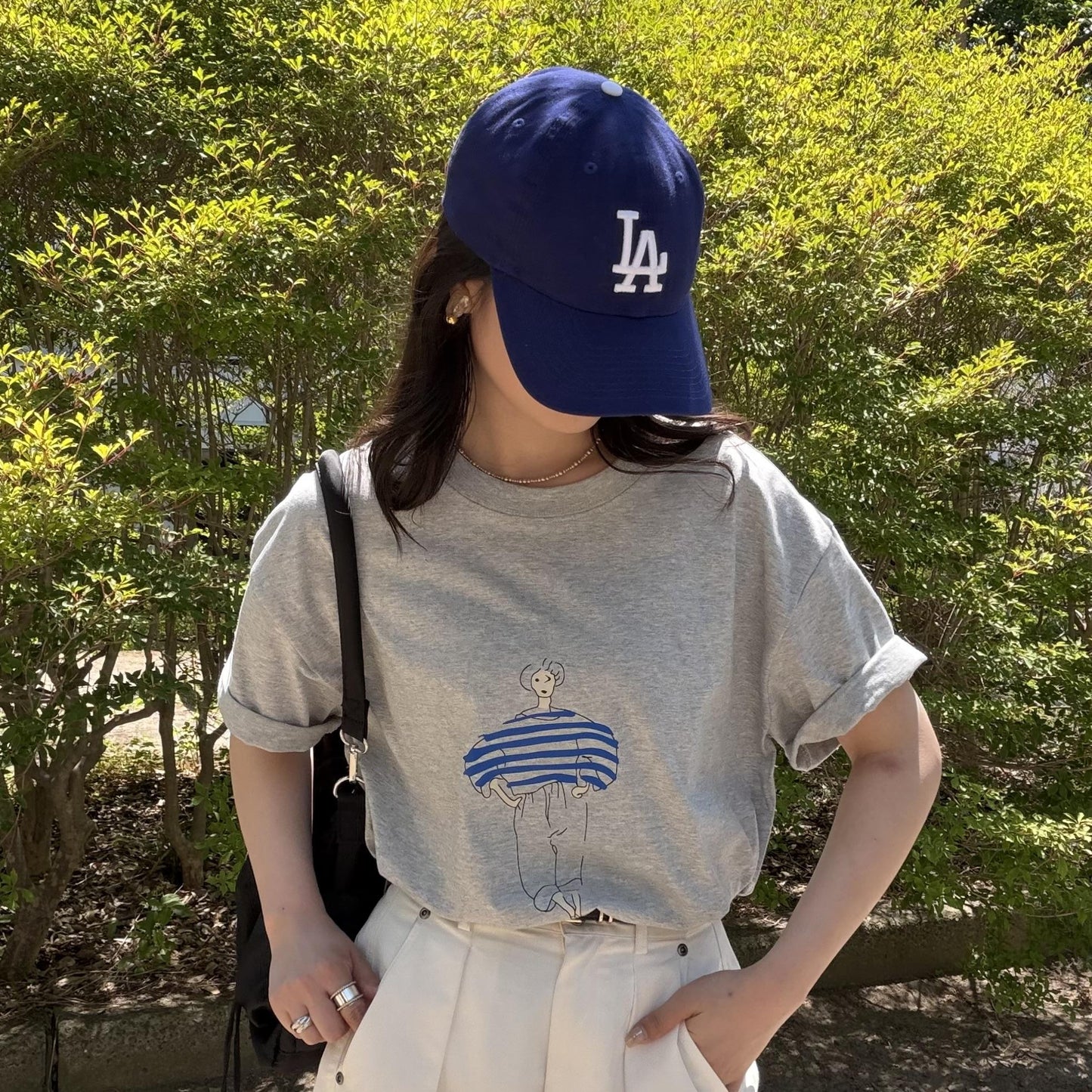 ドローイングプリントコットンTシャツ