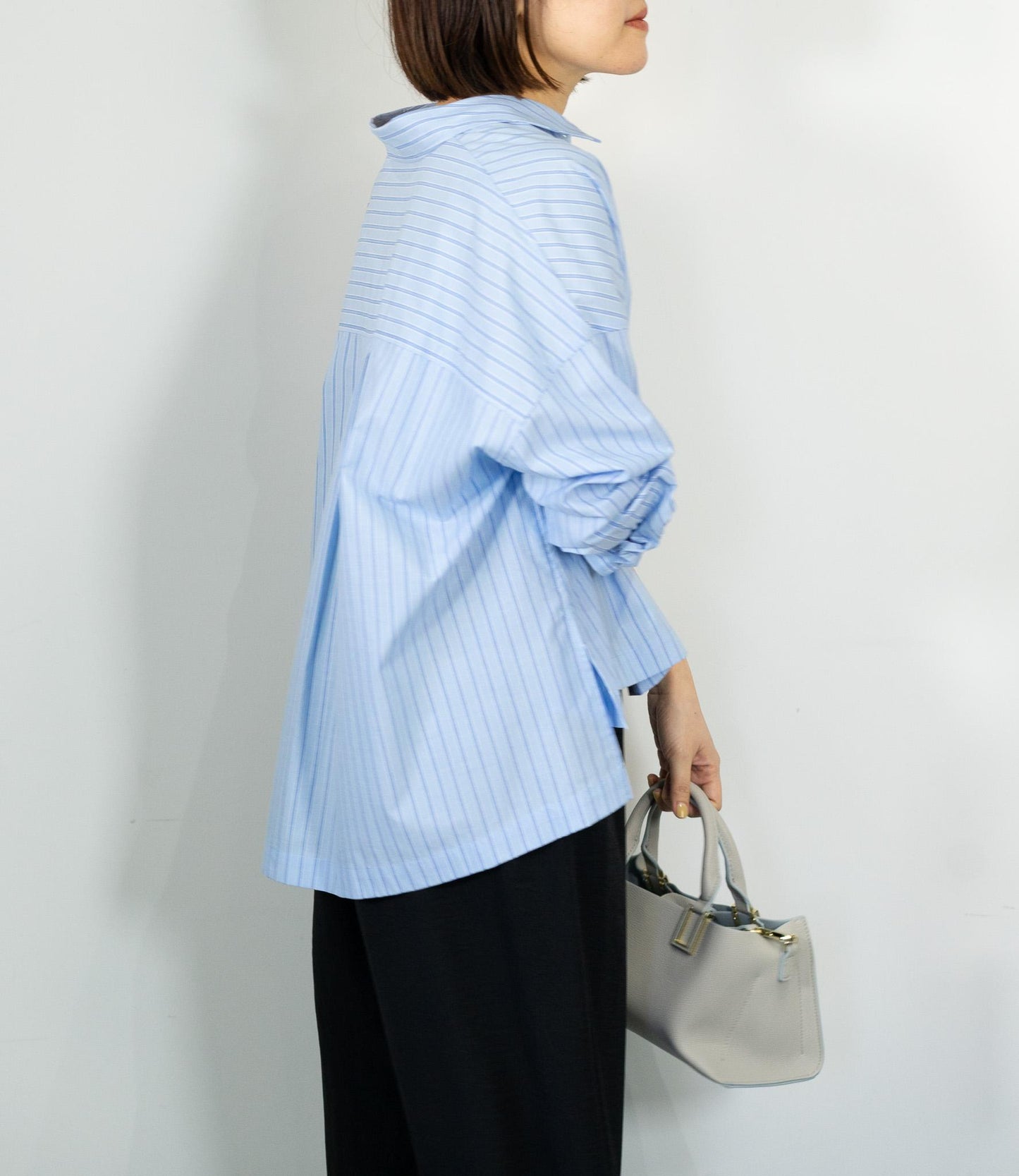 先染めストライプシャツ